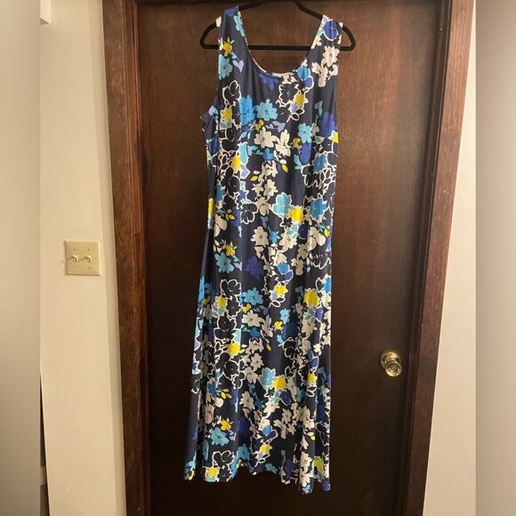 Jessica London Women's Plus Size Stretch Cotton Tank Maxi Dress Size 22/24 Blue - Picture 4 of 8